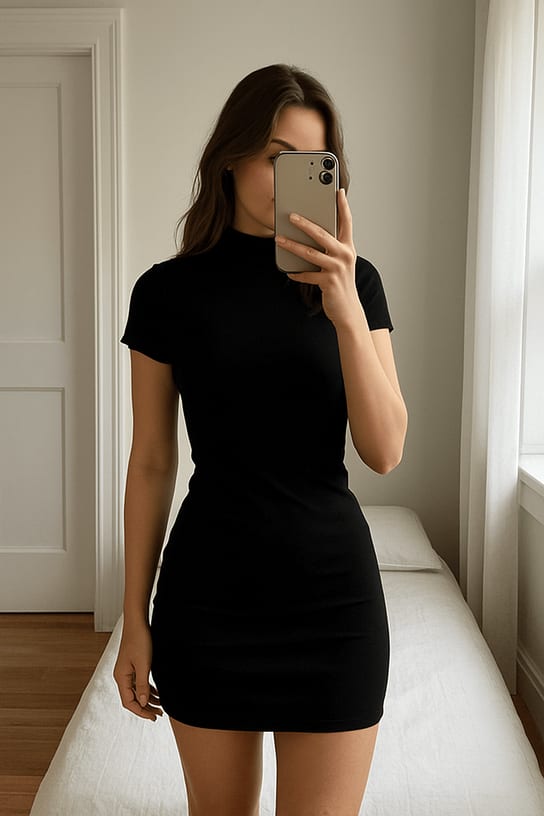 Black mini dress
